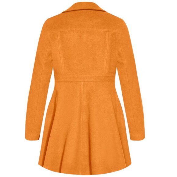 NWT City Chic Deep Caramel Hi Lo Frill Coat size 18 - Picture 7 of 12